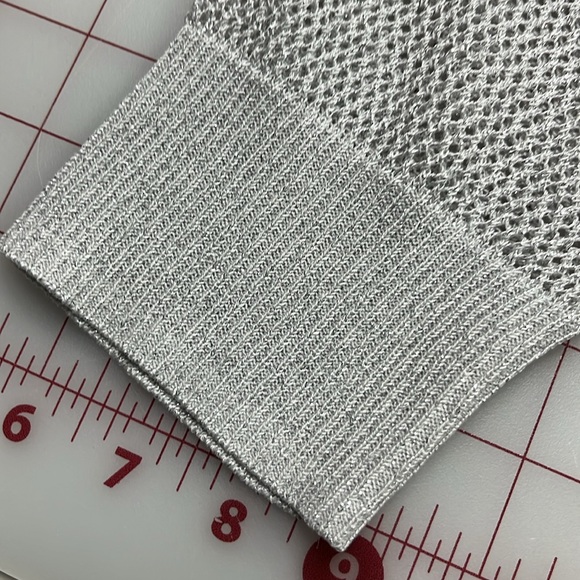 CHICO'S NWT Travelers Silver Metallic Open Front Party Evening Duster Cardigan L - Picture 9 of 16